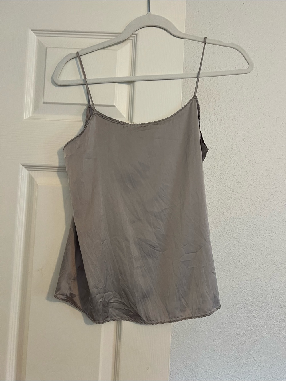 Gray Satin Spaghetti-Strap Camisole